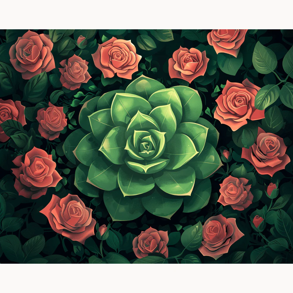 Succulent and Roses - Image 2